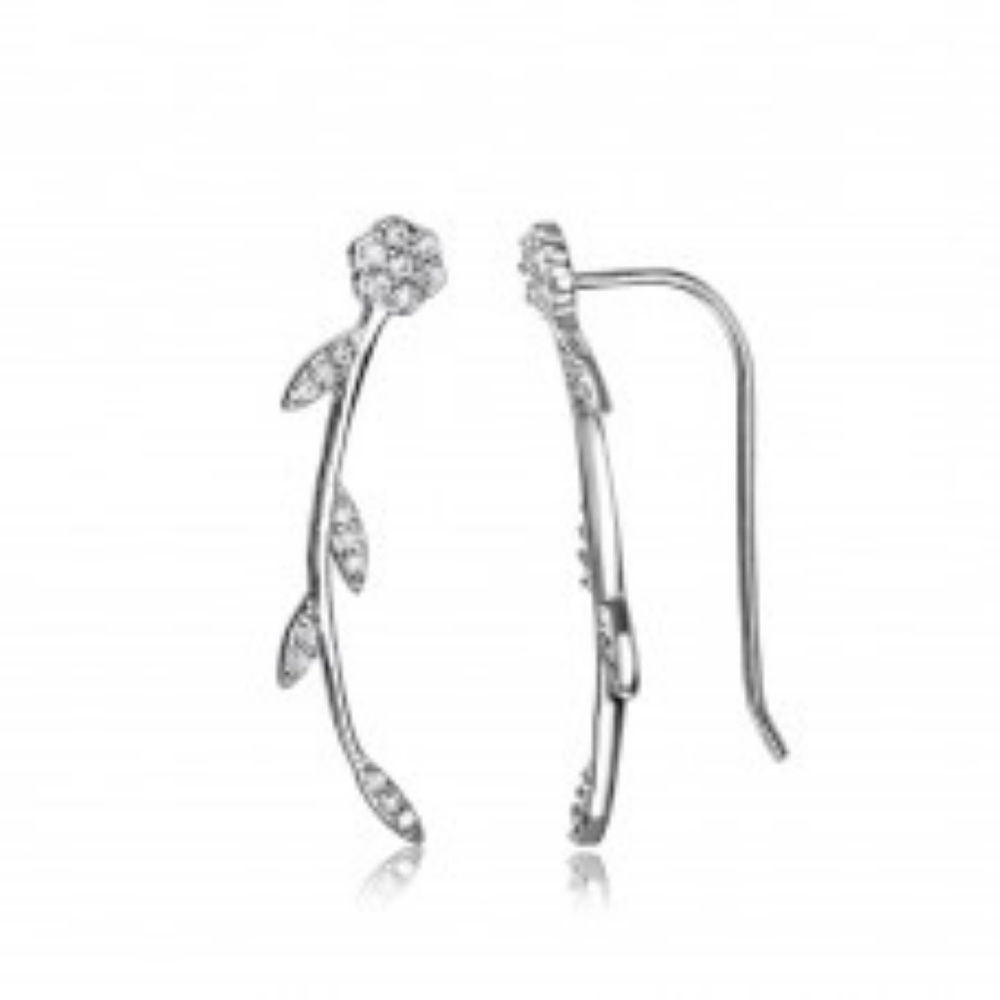 sterling silver 925 rotheum plated flower and ste